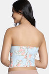 Zivame Non-Padded Short Slip Corset - Blue Print — thumbnail 3